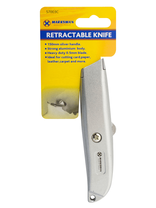 6 150mm Retractable Knife with Silver Hand 57003C 1 Retractable Knife