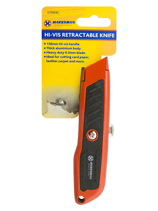 6inch 150mm Retractable Knife with Hi Vis Hand 57004C 1 Retractable Knife
