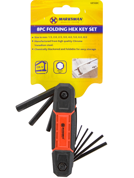 8pc Folding Hex Key Set 68568C 1 Hexagon Key Set