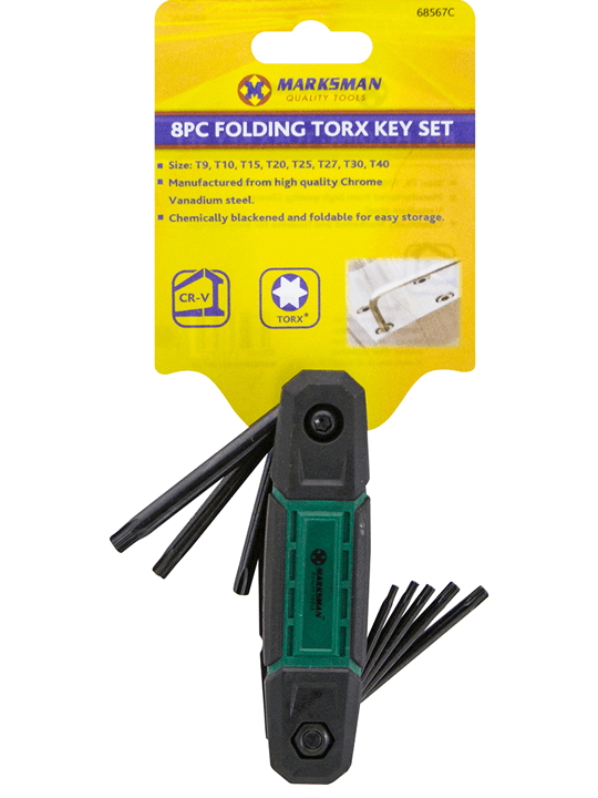 8pc Folding Torx Key Set 68567C 1 Keys