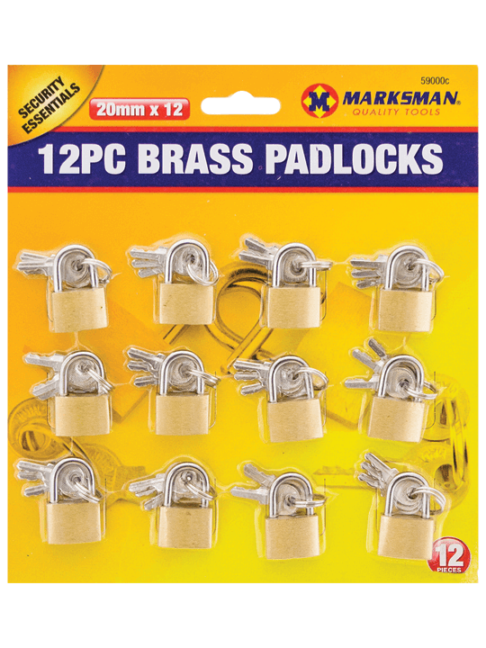 Sacurity Lock 12pc Brass Padlock Set 20mm 59000C 1 Sacurity Lock