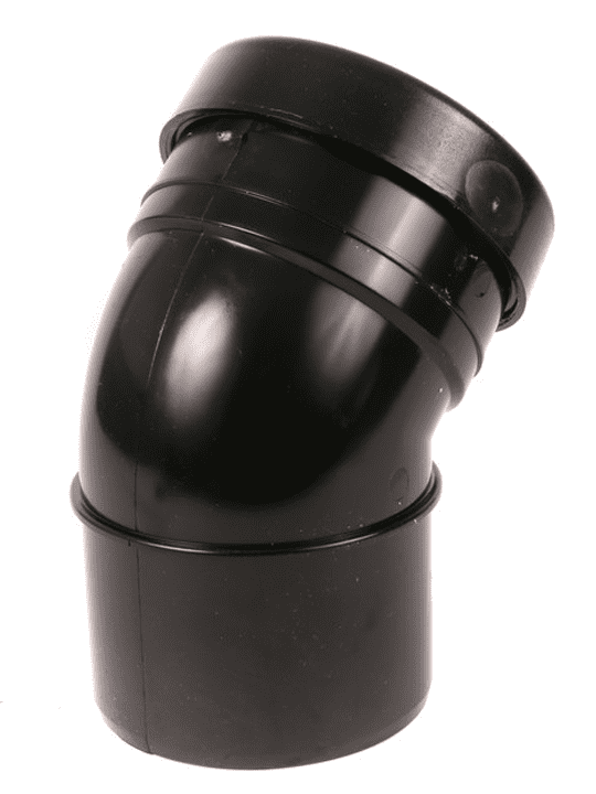 4inch 45 Bend Single Socket 110mm 135° Socket Spigot Black (SKU EVO 2.85-SSELBB110-45) 2