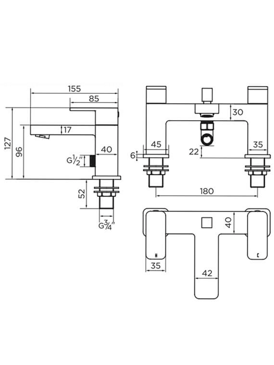 Deck Mounted Bath Shower Mixer Tap (SKU 5060897211540) 4