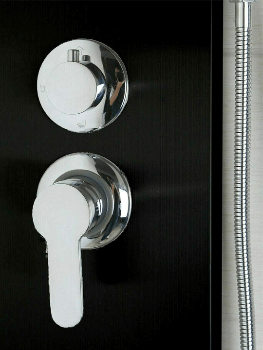 Thermostatic Shower Tower Hand Drencher 5 in 1 – Black Finish 3