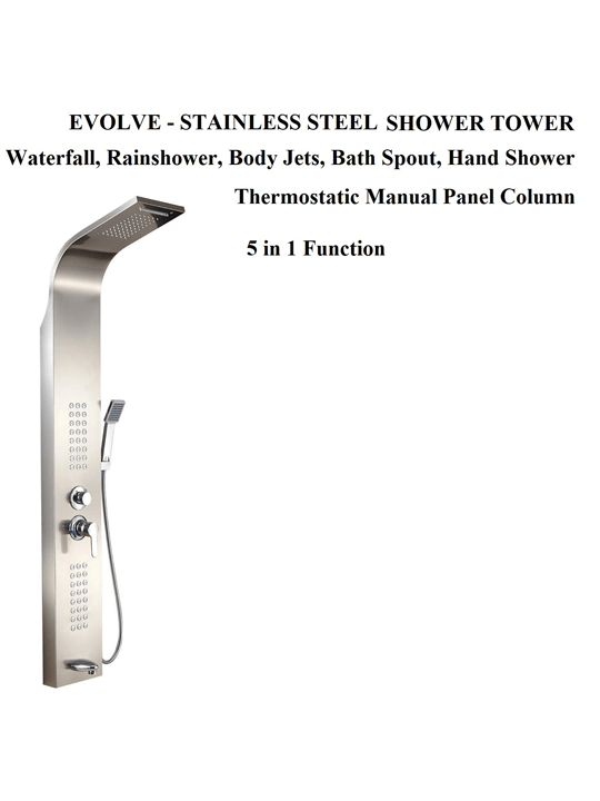 Thermostatic Shower Tower Hand Drencher 5 in 1 – Chrome Finish 2